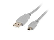 Кабел Lanberg USB MINI-B(M) ->  USB-A (M) 2.0 cable 1.8m, grey  (Canon)