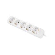 Разклонител Lanberg power strip 1.5m, 5 sockets, french quality-grade copper cable, white