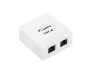 Конектор Lanberg surface-mount box CAT.6 UTP UNshielded 2X RJ45, white