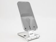 Поставка за смартфон DeLock 18426, Място за магнитно зарядно MagSafe, Алуминий, Сребрист