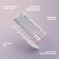 Безжична геймърска механична клавиатура Logitech G G715, TKL, Tactile, RGB LED, US Layout, бяла