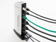 Докинг станция Delock, За MacBook, HDMI Full-HD, USB 3.2, LAN, Audio, Черен/Бял