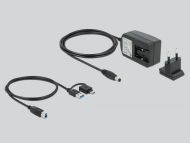 Докинг станция Delock, За MacBook, HDMI Full-HD, USB 3.2, LAN, Audio, Черен/Бял