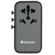 Адаптер Verbatim UTA-06 GaN III Universal Travel Adapter with 2 x USB-C PD 100W & QC 4+ / 2 x USB-A QC 3.0