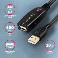 Cable USB2 A-A M/F+Repeater, 20m, AXAGON ADR-220