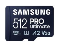 Памет Samsung 512GB micro SD Card PRO Ultimate with USB Reader , UHS-I, Read 200MB/s - Write 130MB/s, U3, V30, A2