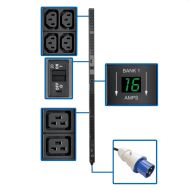 Филтър Tripp Lite by Eaton 7.7kW Single-Phase Local Metered PDU, 200-240V Outlets (8 C19 and 40 C13), IEC-309 32A Blue Input, 10 ft. (3.05 m) Cord, 0U Vertical, TAA, 70 in.