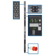 Филтър Tripp Lite by Eaton 3-Phase Local Metered PDU, 23kW, 42 208-240V outlets (36 C13, 6 C19), IEC309 32A Red (3P+N+E) 360-415V Input, 0u vertical, TAA