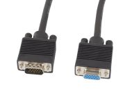 Кабел Lanberg VGA M/F extension cable 1.8m shielded, ferrite, black