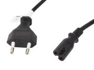 Кабел Lanberg CEE 7/16->IEC 320 C7 EURO (RADIO) Power Cord 3m VDE, Black