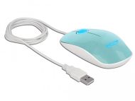 Оптична мишка DeLock, USB-A, Кабел 1.3 м, USB, 1200 dpi, Tюркоаз