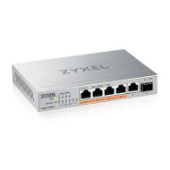 Комутатор ZyXEL XMG-105 5 Ports 2,5G + 1 SFP+, 4 ports 70W total PoE++ Desktop MultiGig unmanaged Switch
