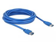 Удължителен кабел Delock USB-A мъжко - USB-А женско, 5 м, Екраниран, Син