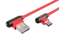 Кабел Natec USB-C(M) -> USB-A (M) 2.0 cable 1m. Angled left/right Red