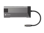 Докинг станция Natec Fowler Plus Multiport Adapter 8 in 1, USB 3.0 HUB, HDMI 4K, USB-C PD, RJ45, SD, Micro