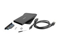 Кутия за твърд диск Natec External HDD/SSD Enclosure Rhino SATA 2.5" USB 2.0 Aluminium Slim Black