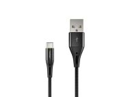 Кабел Natec USB-C(M) -> USB-A (M) 2.0 cable 1m. Black LED nylon