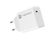 Адаптер Natec USB Charger Ribera 1X USB-C 20W, White