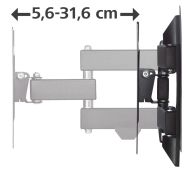 Стенна стойка за TV, Fullmotion, 122 cm (48"), 2 рамена, до 20 кг
