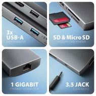 USB-C Multiport, 5Gbps, 9-port,PD,AXAGON HMC-8HLSA