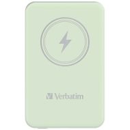 Външна батерия Verbatim MCP-5GN Power Pack 5000 mAh with UBS-C® PD 20W / Magnetic Wireless Charging 15W Green