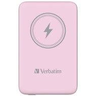 Външна батерия Verbatim MCP-10PK Power Pack 10000 mAh with UBS-C PD 20W / Magnetic Wireless Charging 15W Pink