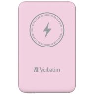 Външна батерия Verbatim MCP-10PK Power Pack 10000 mAh with UBS-C® PD 20W / Magnetic Wireless Charging 15W Pink