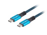 Кабел Lanberg USB-C(M) -> USB-C (M) 4.0 cable 0.5m 100W 8K 30Hz Black-Blue