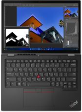 Лаптоп Lenovo ThinkPad L13 2-in-1 G5 Intel Core Ultra 7 155U (up to 4.8GHz, 12MB), 16GB LPDDR5-6400, 512GB SSD, 13.3" WUXGA (1920x1200) IPS,AR, AS, Touch, Intel Graphics, Front FHD&IR Cam, Backlit KB, Black, Pen, WLAN, BT, 4cell, SCR, FPR, Win11Pro, 3Y On