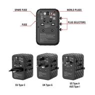 USB-A/Cx4 Charger, 65W PD3/QC4,Verbatim UTA-05 GaN