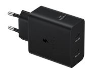 Зарядно устройство Samsung Power Adapter Duo 2x USB-C 50W - black