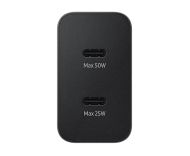 Зарядно устройство Samsung Power Adapter Duo 2x USB-C 50W - black