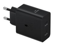 Зарядно устройство Samsung Power Adapter Duo 2x USB-C 50W - black