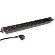 Power strip 19" 1U 9x Roline 19.07.1621 w/2m cable