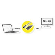 Cable Mini DP M - VGA M, 2m, Roline 11.04.5977