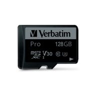Памет Verbatim PRO micro SDXC 128GB Class 10 UHS-3 (Incl. Adaptor)