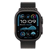 Каишка за часовник Apple Watch 49mm Milanese Loop: Black Titanium Milanese Loop - Large