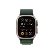Каишка за часовник Apple Watch 49mm Loop: Dark Green Alpine Loop - Small - Natural Titanium Finish