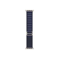 Каишка за часовник Apple Watch 49mm Loop: Navy Alpine Loop - Large - Natural Titanium Finish