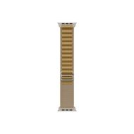 Каишка за часовник Apple Watch 49mm Loop: Tan Alpine Loop - Large - Natural Titanium Finish
