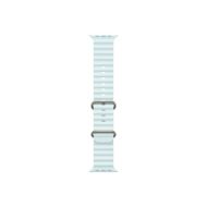 Каишка за часовник Apple Watch 49mm Band: Ice Blue Ocean Band - Natural Titanium Finish