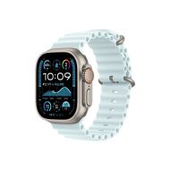 Каишка за часовник Apple Watch 49mm Band: Ice Blue Ocean Band Extension - Natural Titanium Finish