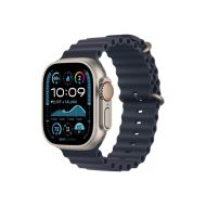 Каишка за часовник Apple Watch 49mm Band: Navy Ocean Band - Natural Titanium Finish