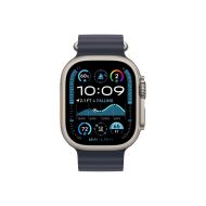 Каишка за часовник Apple Watch 49mm Band: Navy Ocean Band - Natural Titanium Finish