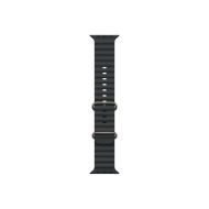 Каишка за часовник Apple Watch 49mm Band: Black Ocean Band - Natural Titanium Finish