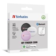 Проследяващо устройство Verbatim MYFC-03BWP My Finder Coin Bluetooth Item Finder 3 pack Black/White/Purple