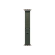 Каишка за часовник Apple Watch 49mm Loop: Green Trail Loop - S/M - Natural Titanium Finish