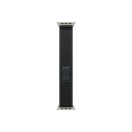 Каишка за часовник Apple Watch 49mm Loop: Black Trail Loop - S/M - Natural Titanium Finish