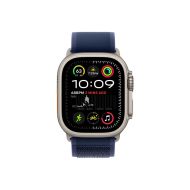 Каишка за часовник Apple Watch 49mm Loop: Blue Trail Loop - S/M - Natural Titanium Finish