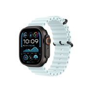 Каишка за часовник Apple Watch 49mm Band: Ice Blue Ocean Band Extension - Black Titanium Finish